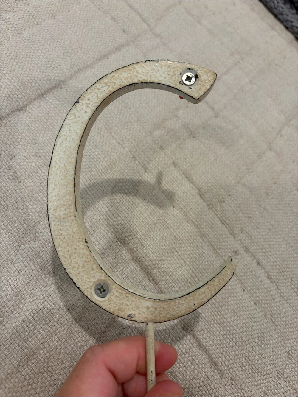 Anthropologie Hallie monogram letter C Cream Wall Hook